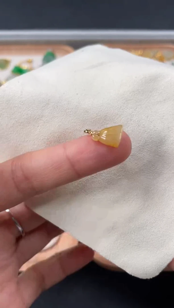 翡翠18K金镶嵌吊坠(不含链)一个  JK318