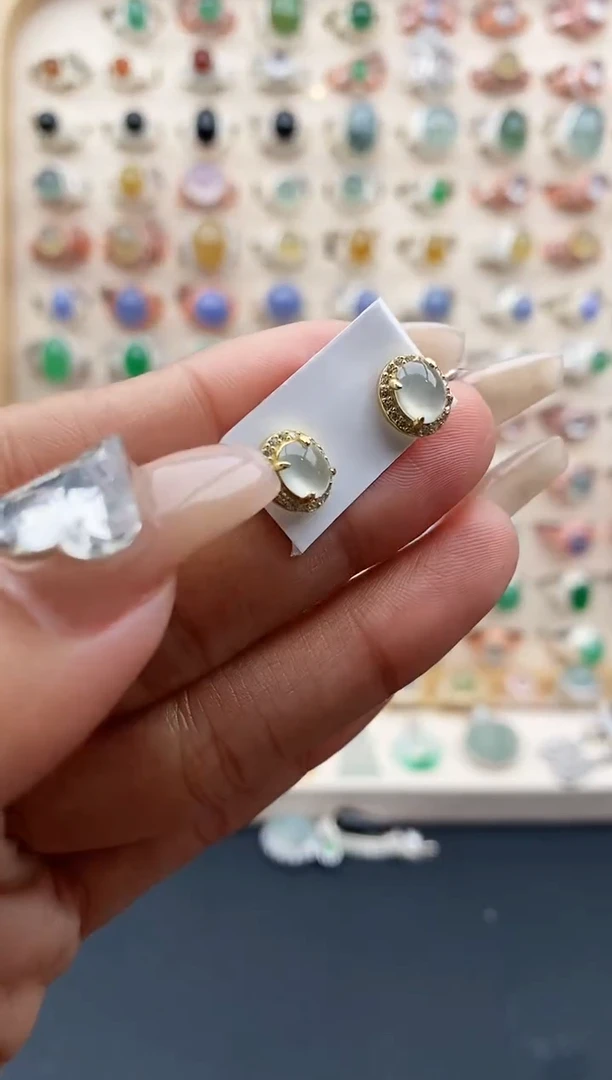 【闪购商品】翡翠戒指银S925镶嵌缅甸天然A货翡翠333  5+10