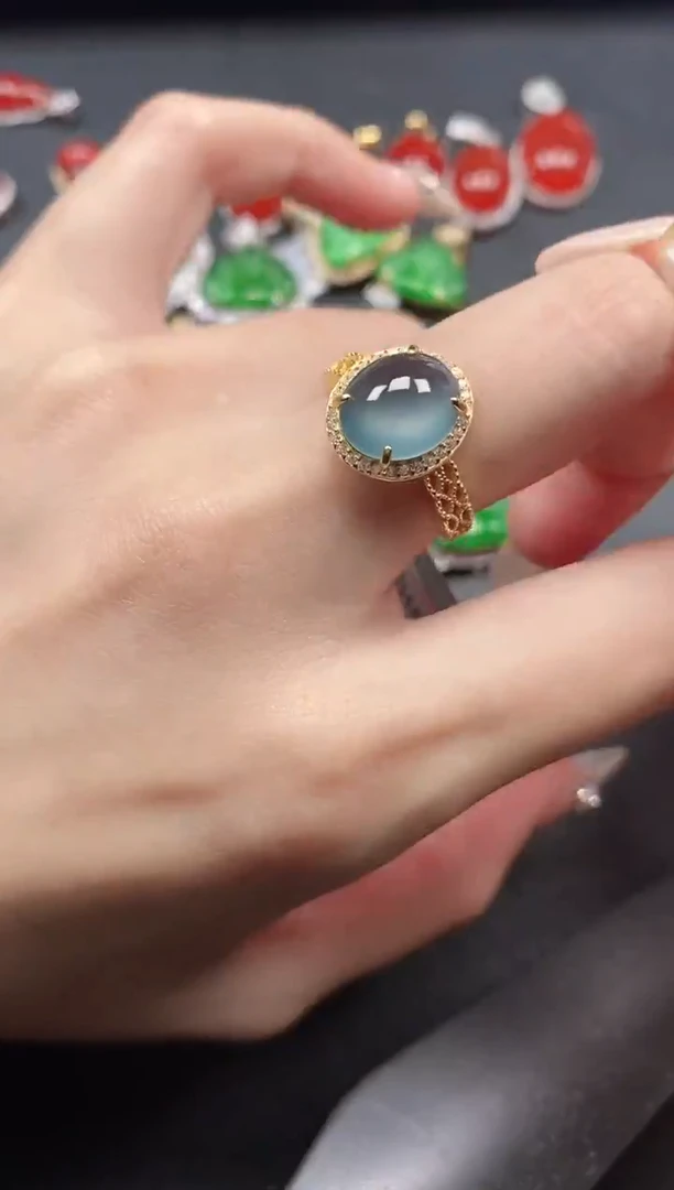 银S925镶嵌戒指翡翠51151