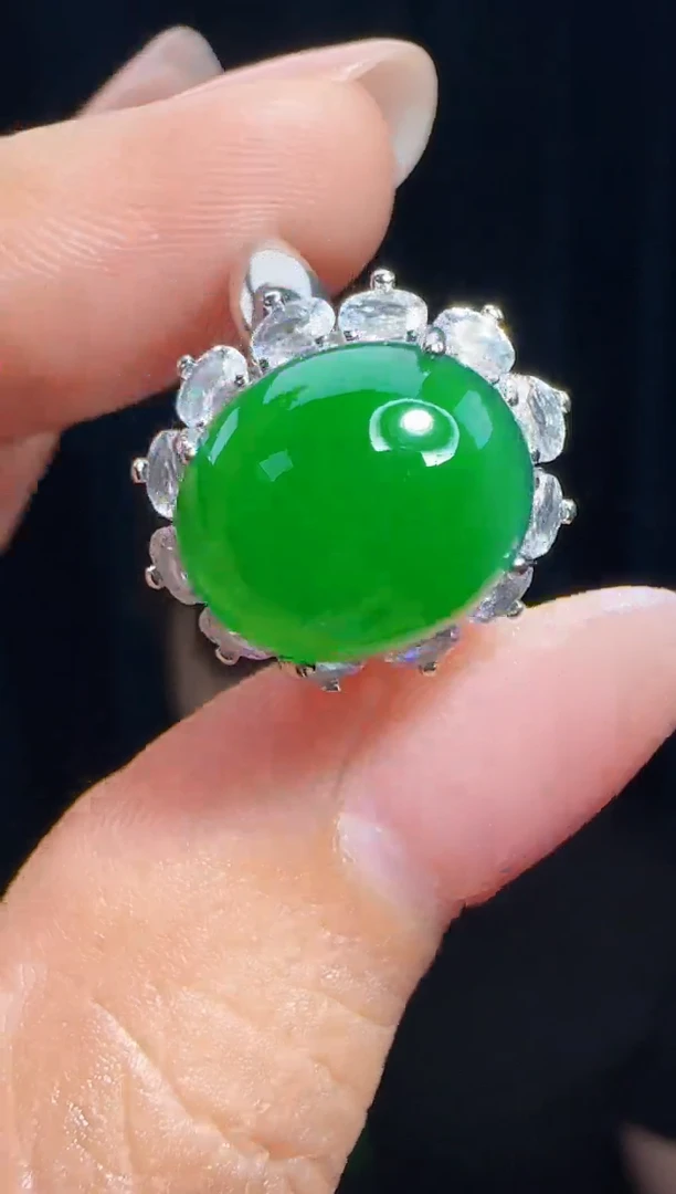 未镶嵌定制翡翠翡翠戒指26