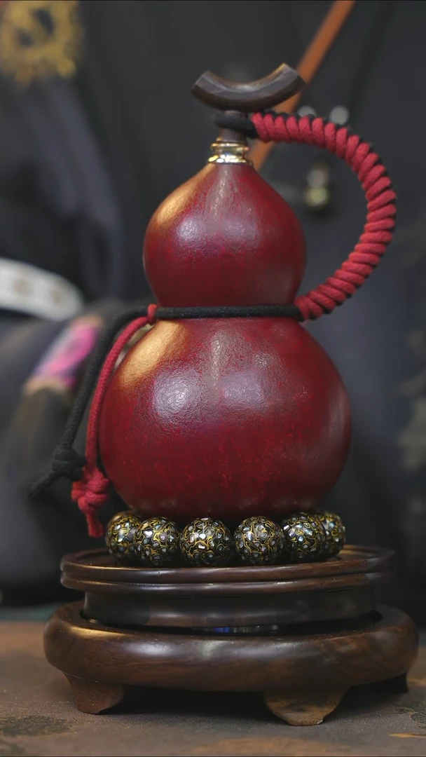 【闪购商品】YD129大漆酒葫芦不包手串及旋转底座