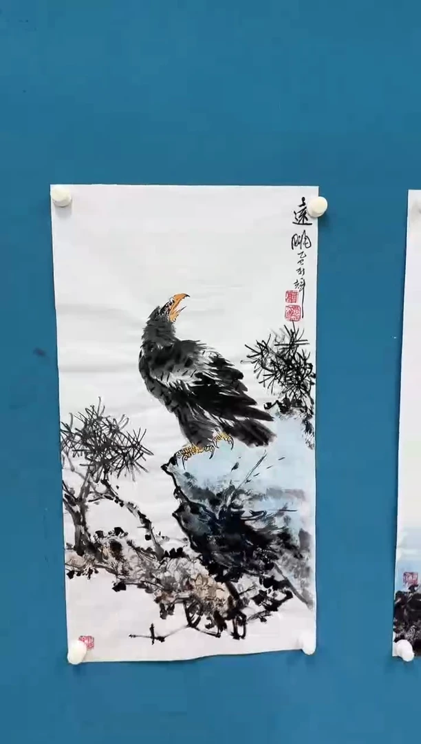 国画10.5-馆藏-颜新辉-三尺鹰-观远-022