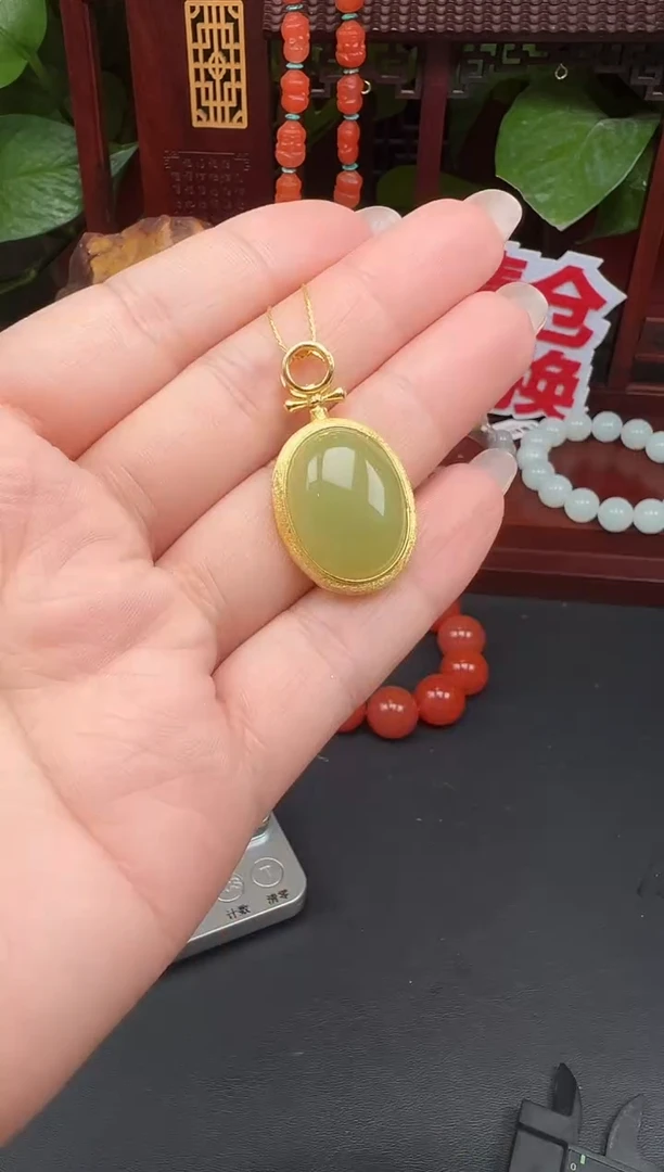 颈饰银S925镶嵌和田玉k089吊坠多样性发其一