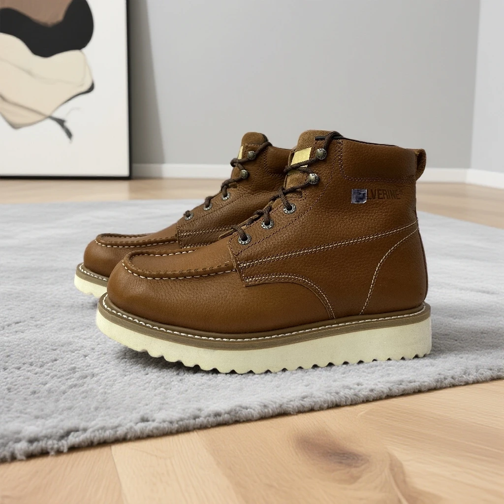 875沃家高帮经典马克头男款时尚休闲百搭款头层牛皮固特异工艺