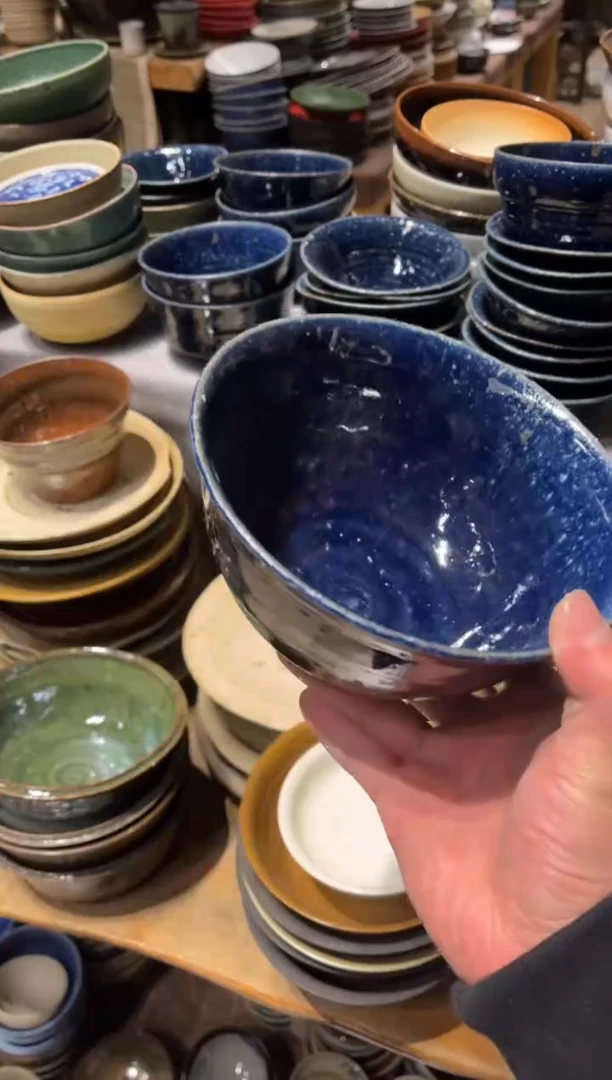 【闪购商品】瓷片811    长生蓝粗陶小碗1个