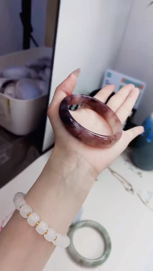 石英质玉手镯未镶嵌357-紫罗兰-圈口59