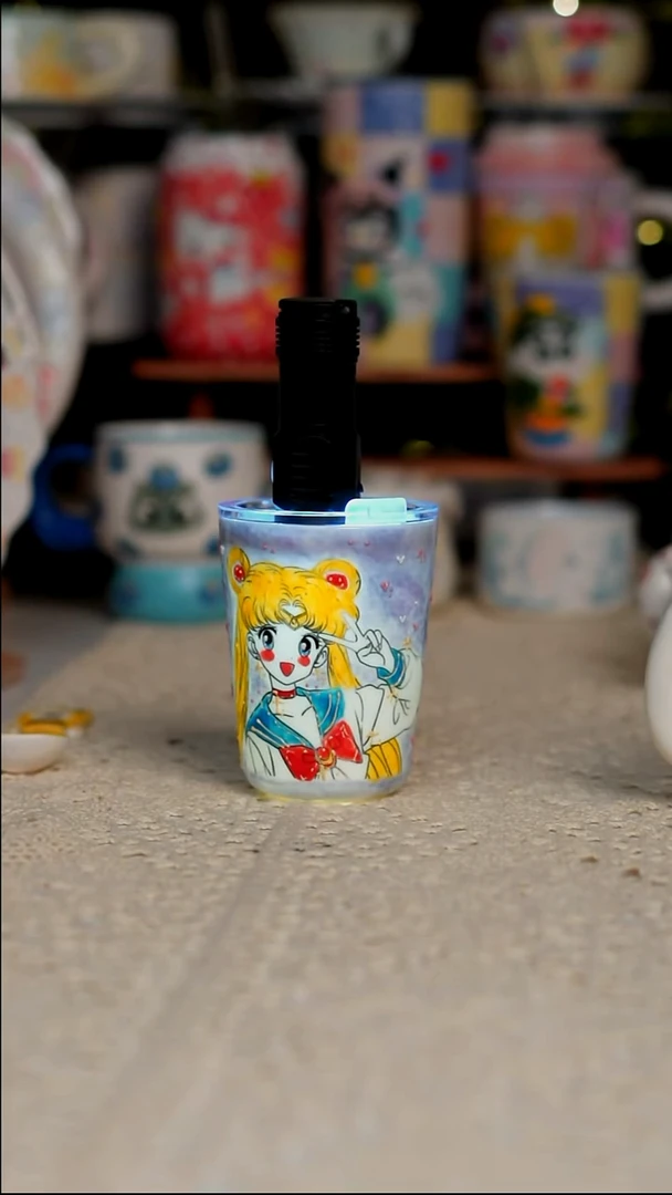 美少女玉泥立体釉可乐杯