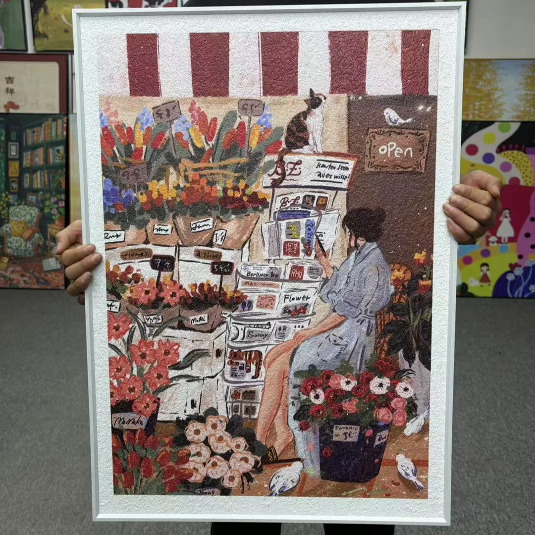 少女北欧抽象客厅装饰画沙发背景墙卧室艺术挂画5070