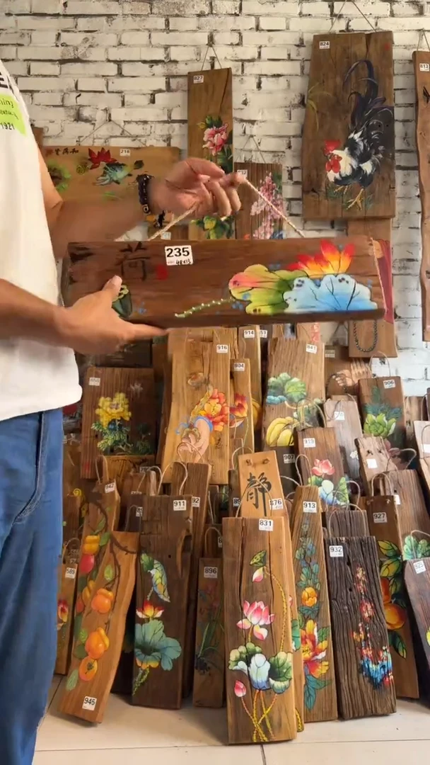 吊坠桃核235号门板画