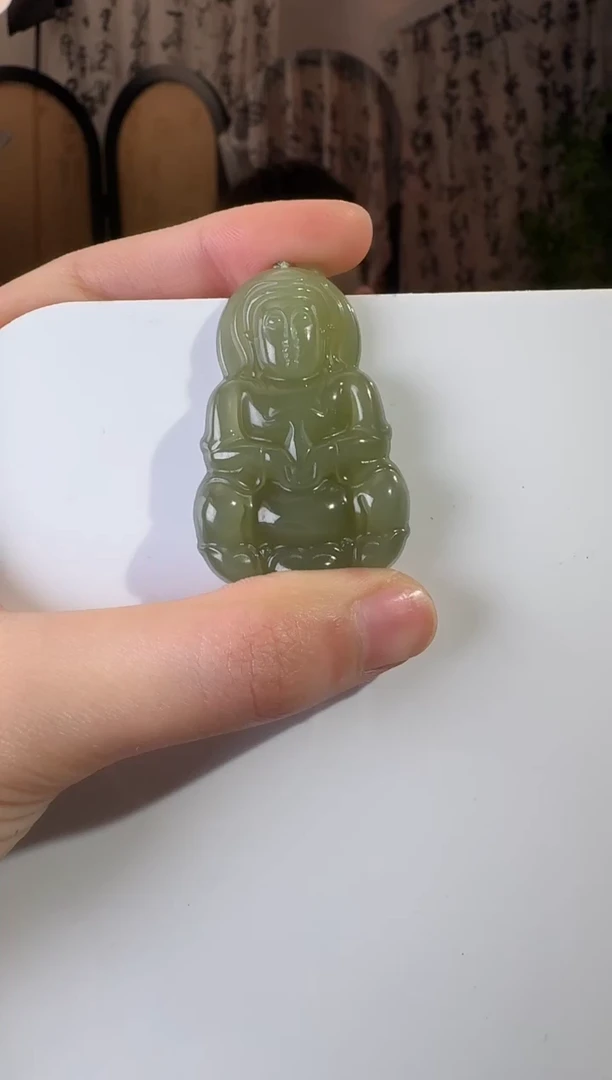 和田玉未镶嵌颈饰7大宝瓶观音