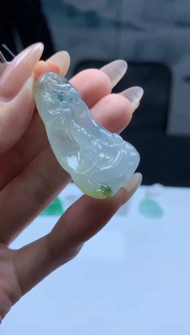 【闪购商品】定制翡翠未镶嵌888ee-毛货观音58赠金扣