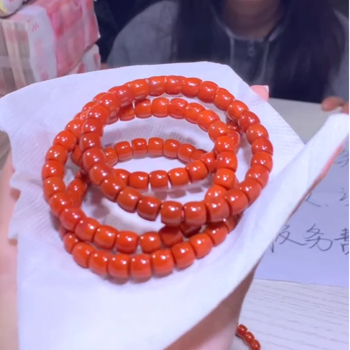 【逍遥严选】南红玛瑙直切珠约8mm手串*5A60/47/多样性发/1件