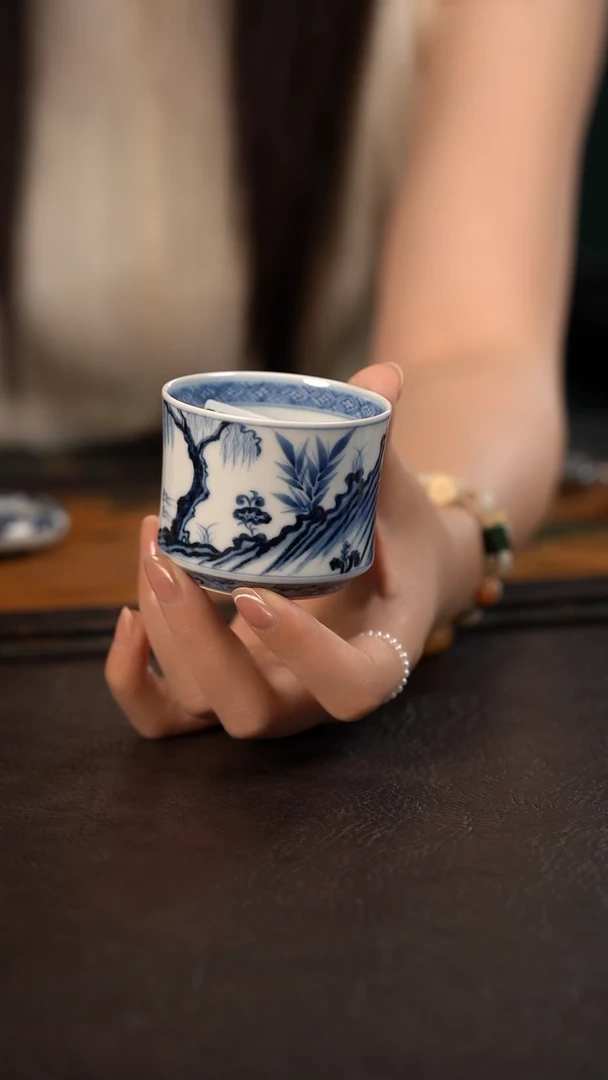 子润窑鸳鸯直口杯