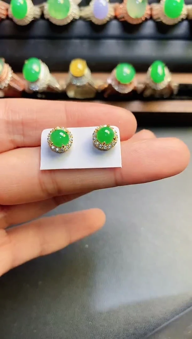 银S925镶嵌戒指翡翠天然