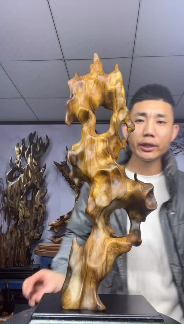 金丝楠木雕款煜**风金丝楠木工艺品摆件