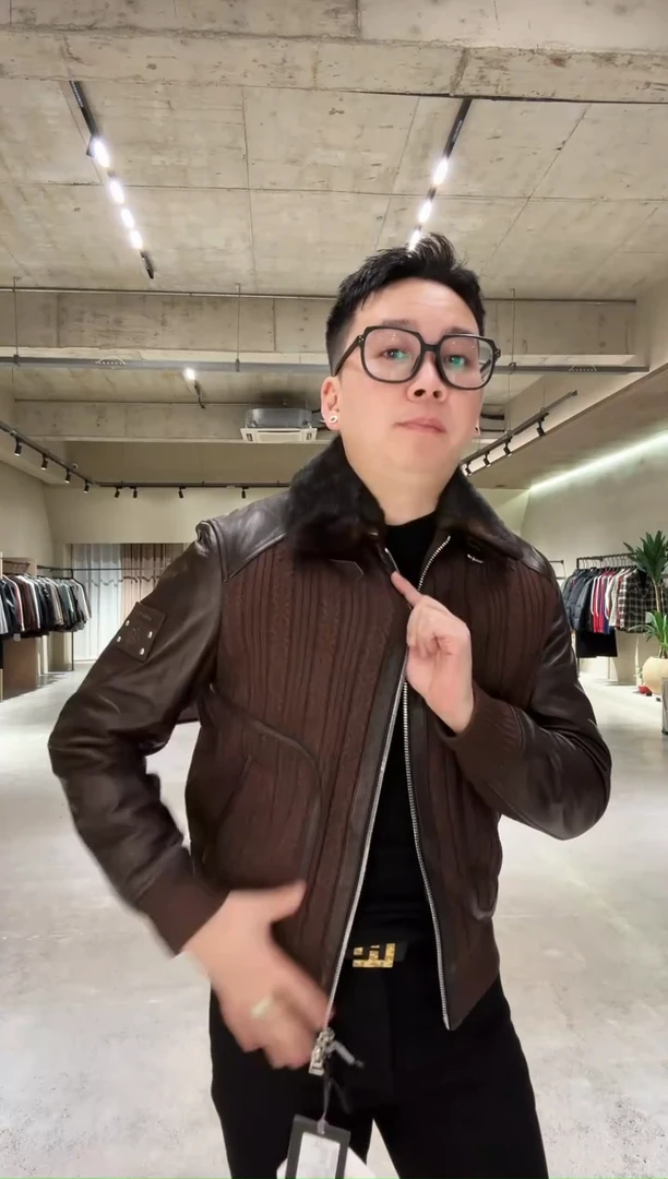 男士真皮拼接水貂领25898 48码（110-130斤）