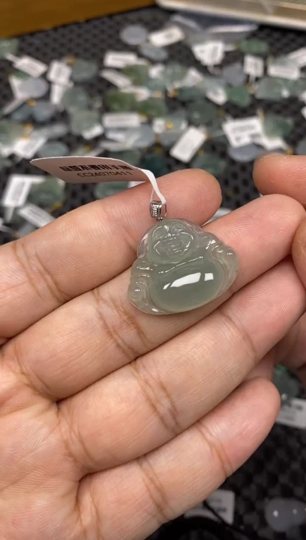 【闪购商品】翡翠吊坠(不含链)18K金镶嵌53226