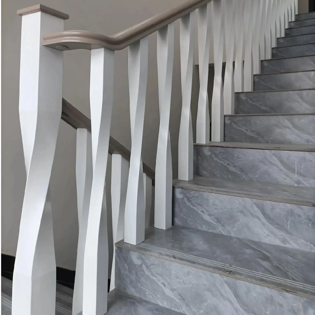 扭方定制款实木精品楼梯扶手旋转楼梯复式楼支持定制源头工厂