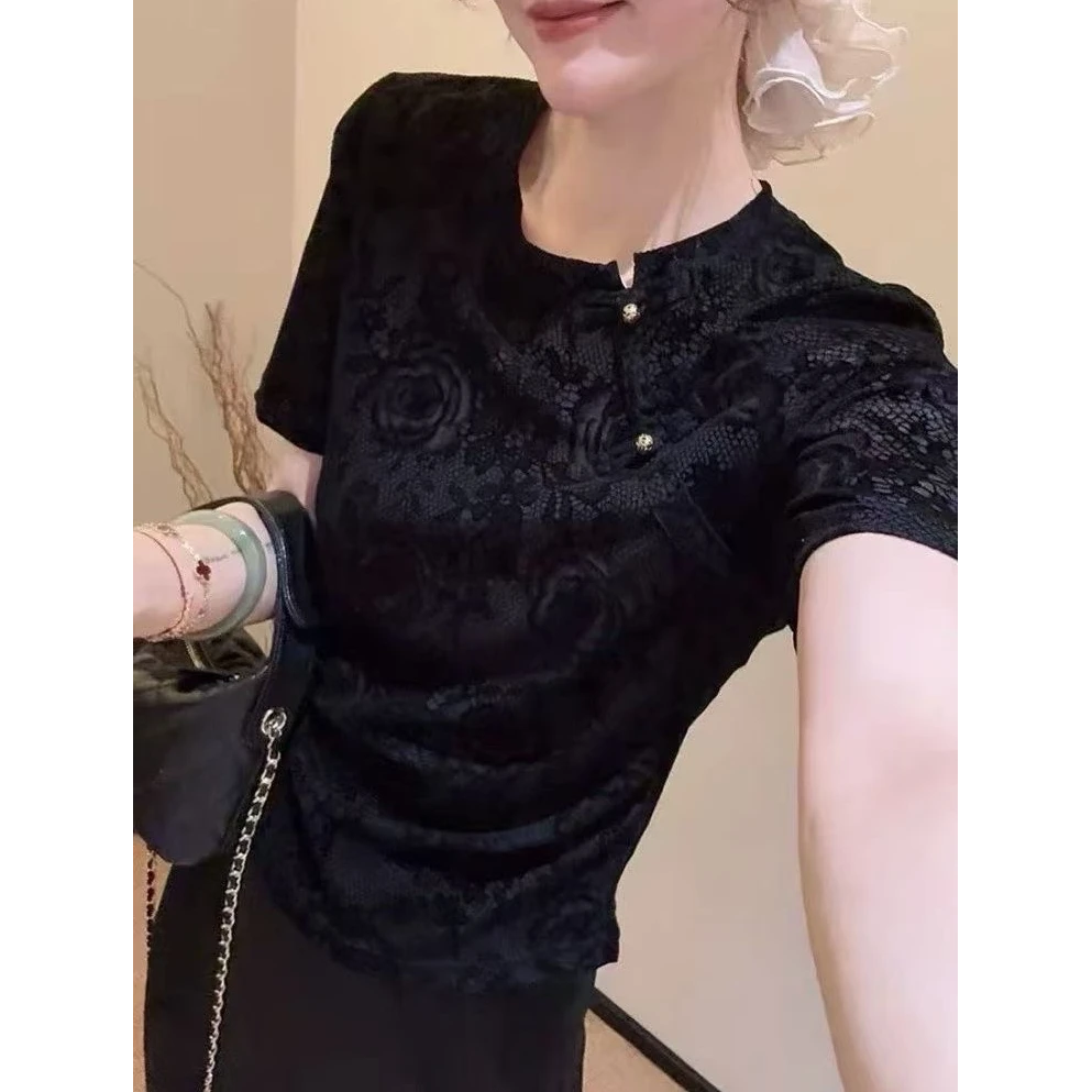 小施家南韩高货提花显瘦特色上衣7206
