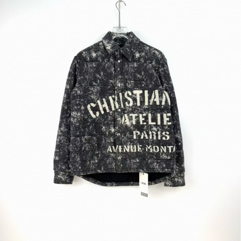 全新未使用 DIOR/迪奥 排扣字母外套 灰白/XS/L