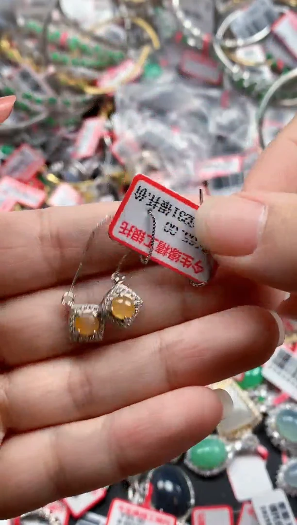 银S925镶嵌戒指翡翠天然A货缅甸翡翠