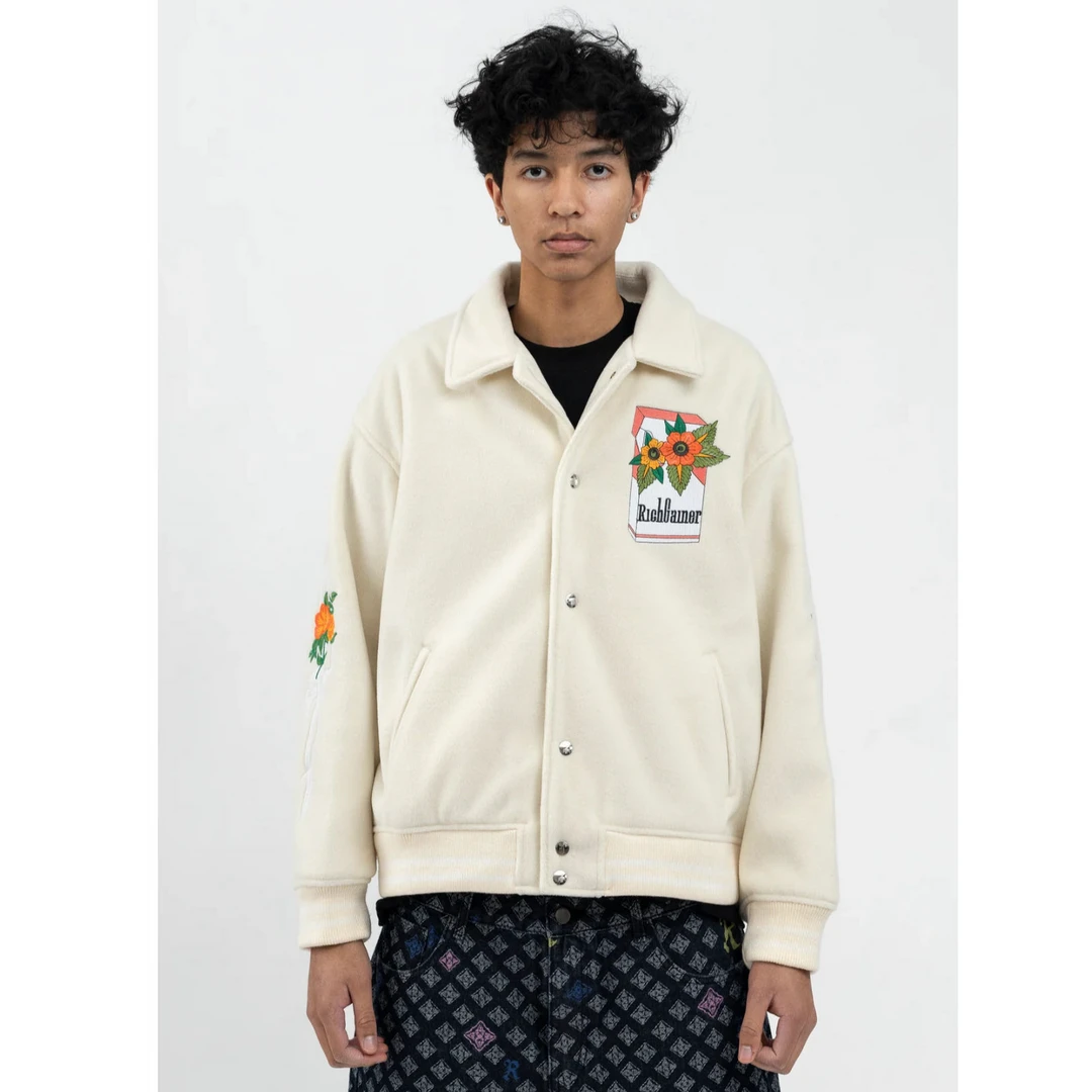 Richgainer北美花绘刺绣棒球服