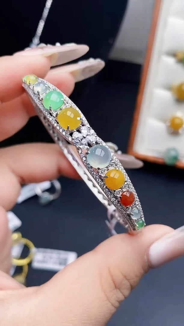 银S925镶嵌戒指翡翠0099