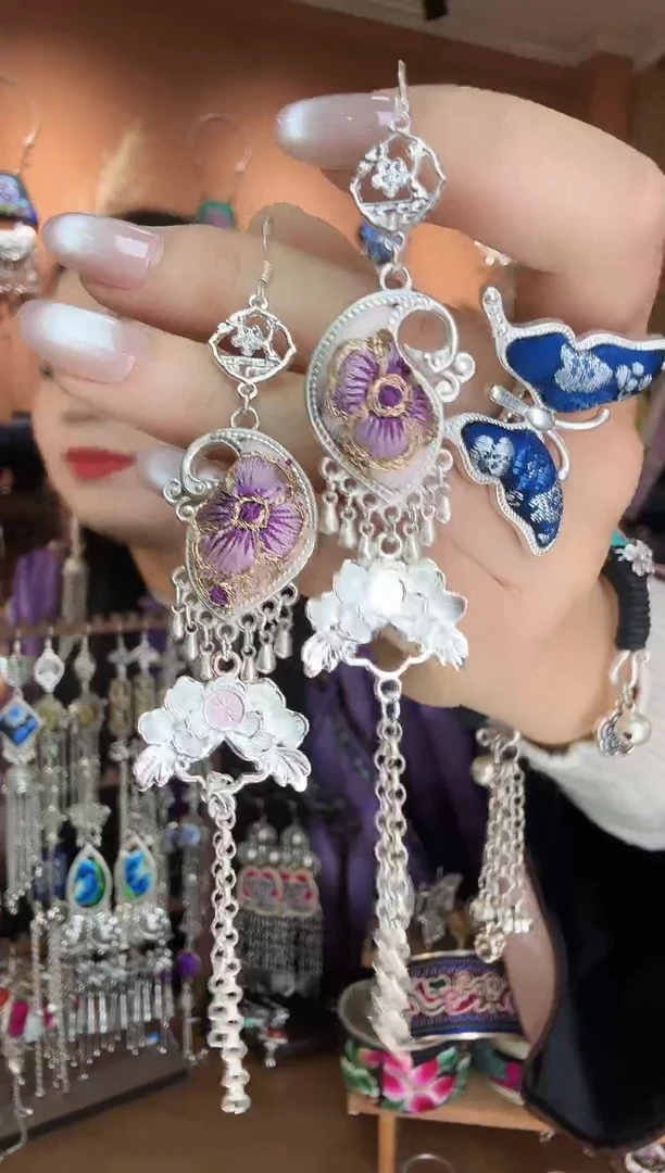 刺绣纯手工民族风耳环