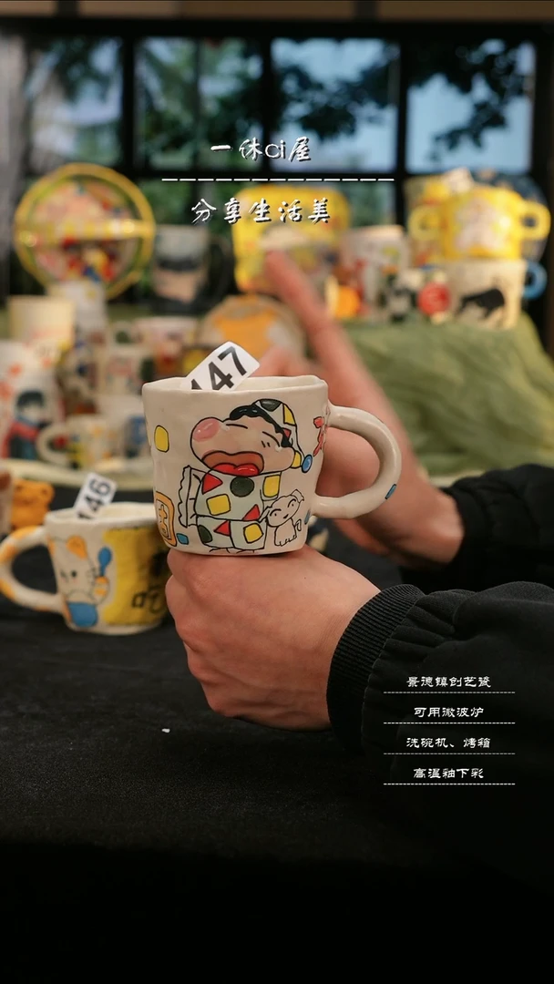 【闪购商品】摆件亲工手绘陶瓷-147睡个好觉