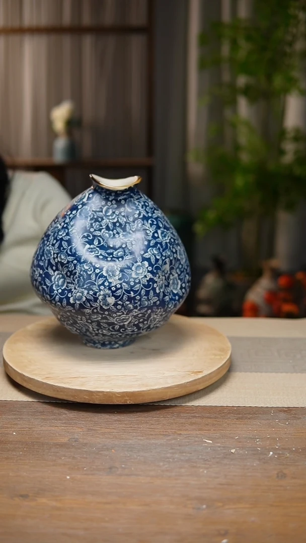 【闪购商品】陶瓷花器青花瓷芙蓉花大肚