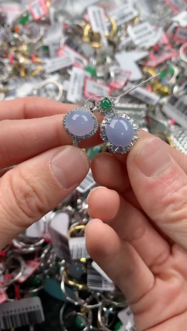 银S925镶嵌戒指翡翠111     2