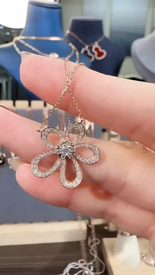 套链18K金镶嵌天然钻石18K金钻石花花套链