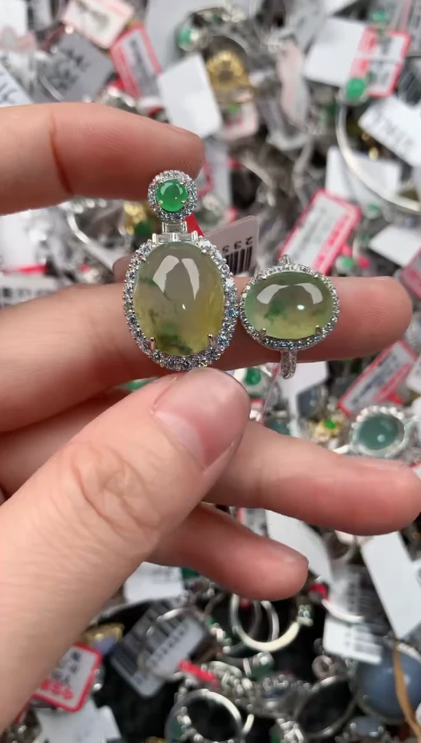 银S925镶嵌戒指翡翠121212---1