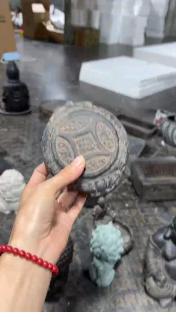 陶土小金蟾底座火山泥