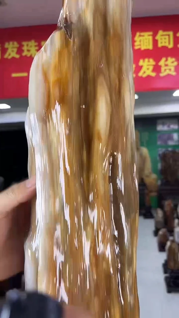 缅甸天然树化玉摆件