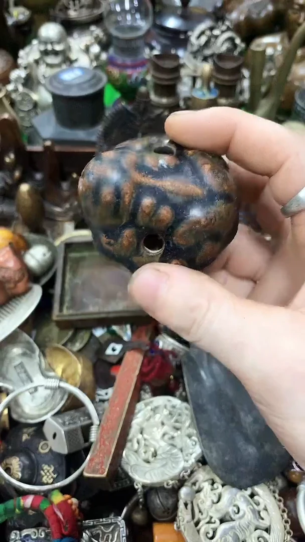 鸿兴工艺摆件把件青蛙水滴黑瓷