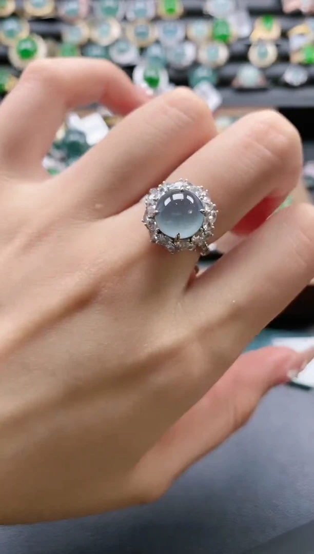 【闪购商品】翡翠戒指银S925镶嵌51511