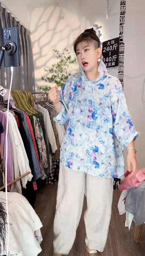 亚麻大码女装上衣