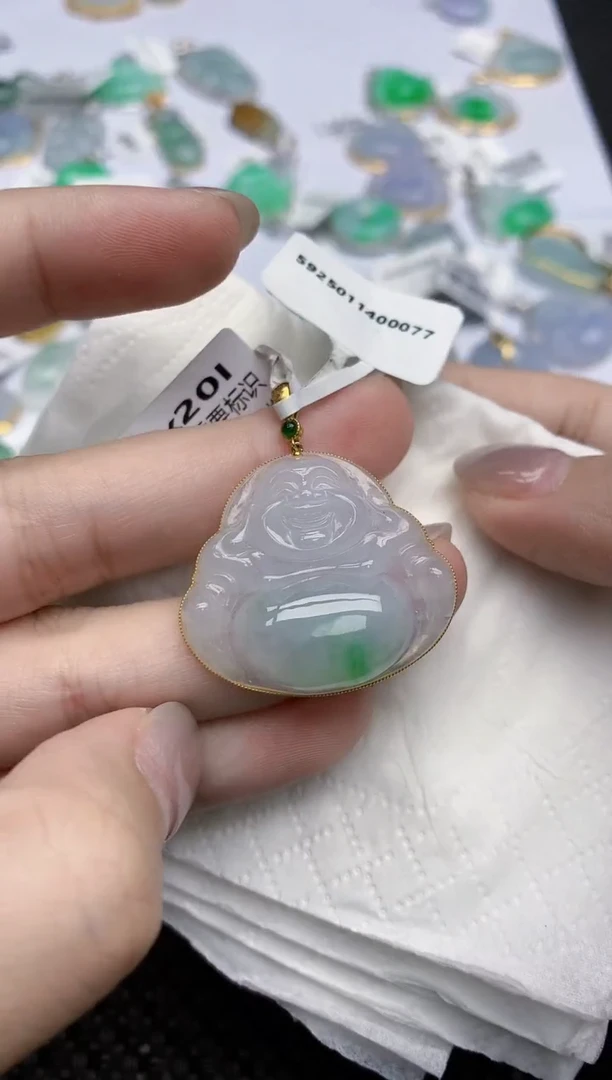 【闪购商品】翡翠颈饰18K金镶嵌天然翡翠A货