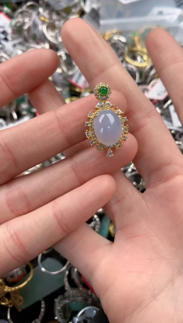 银S925镶嵌戒指翡翠999  8