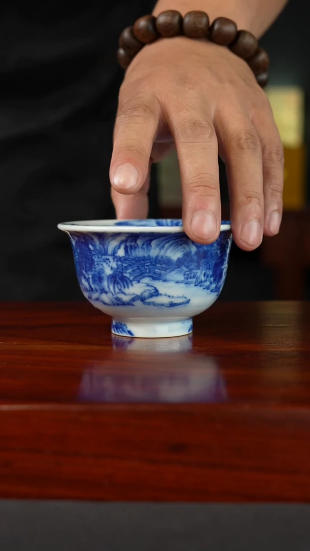 祖传窑真柴窑传承400年江乡胜景压手杯