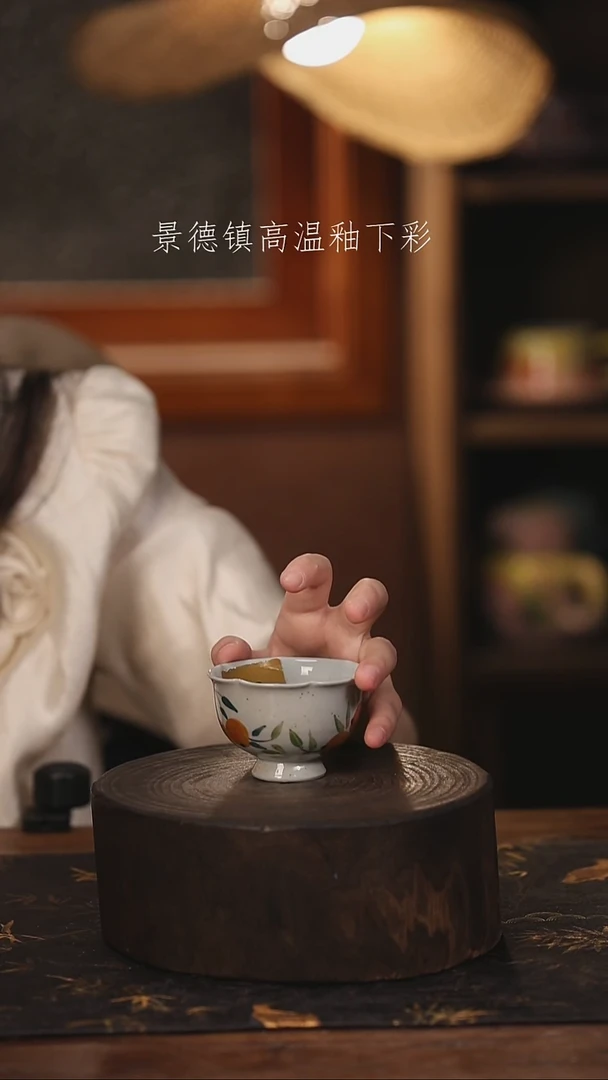 陶瓷景德镇高温釉下手绘陶瓷@L418@