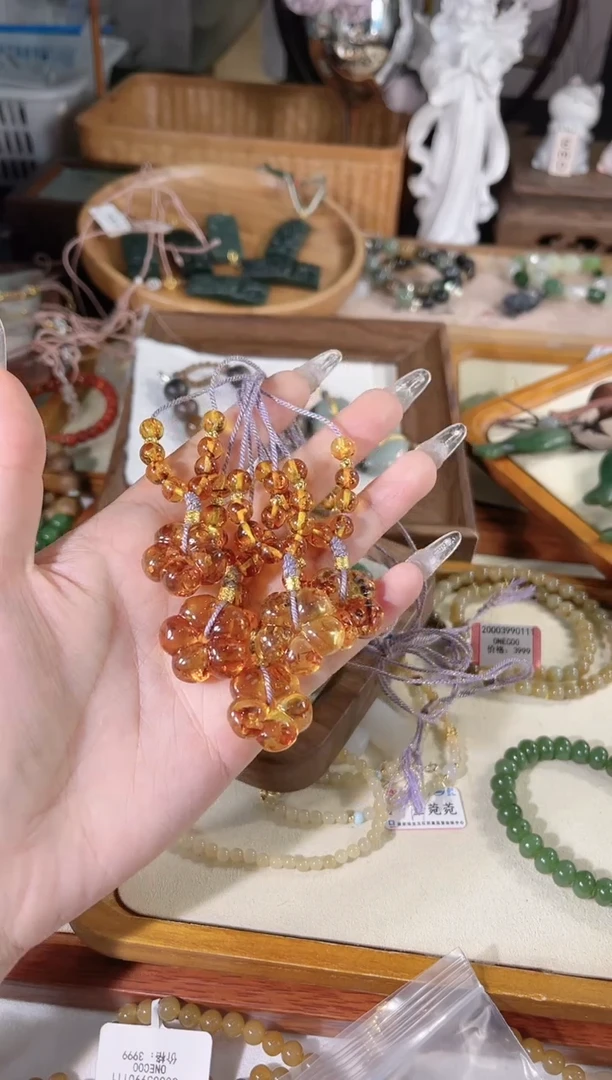 琥珀（花珀）项链未镶嵌多样性发货其一孤品默认微瑕