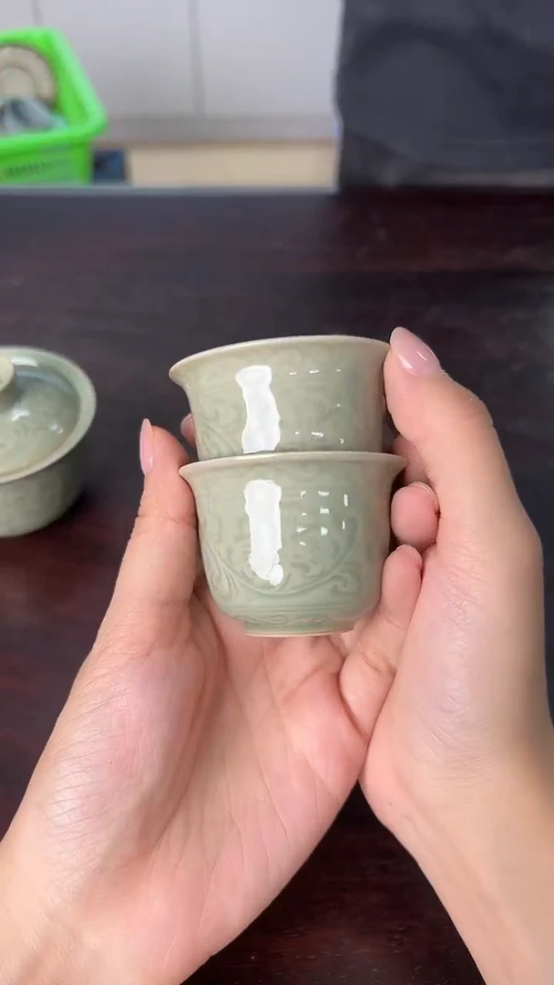 龙泉云间青瓷小米茶器
