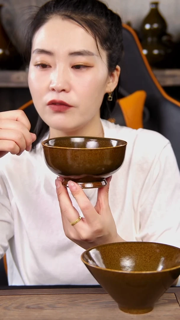原矿釉煤窑烧制碗单只