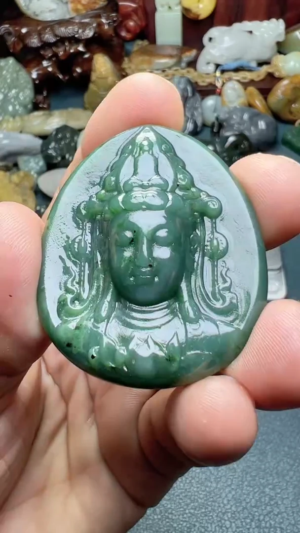 和田玉未镶嵌挂件-