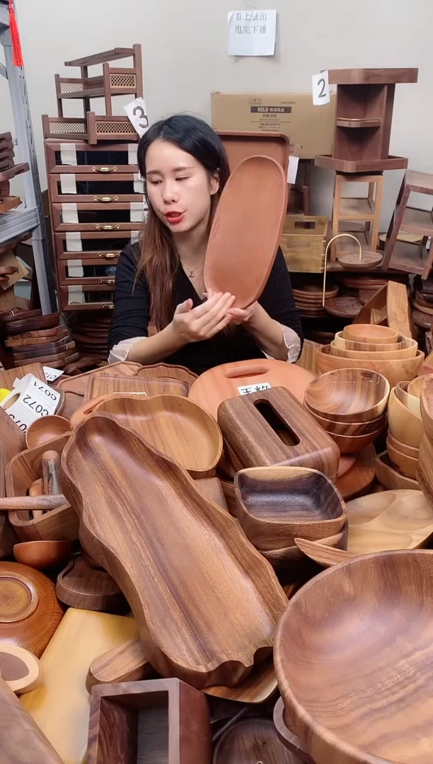 木  乌檀木异形盘30*20*2cm