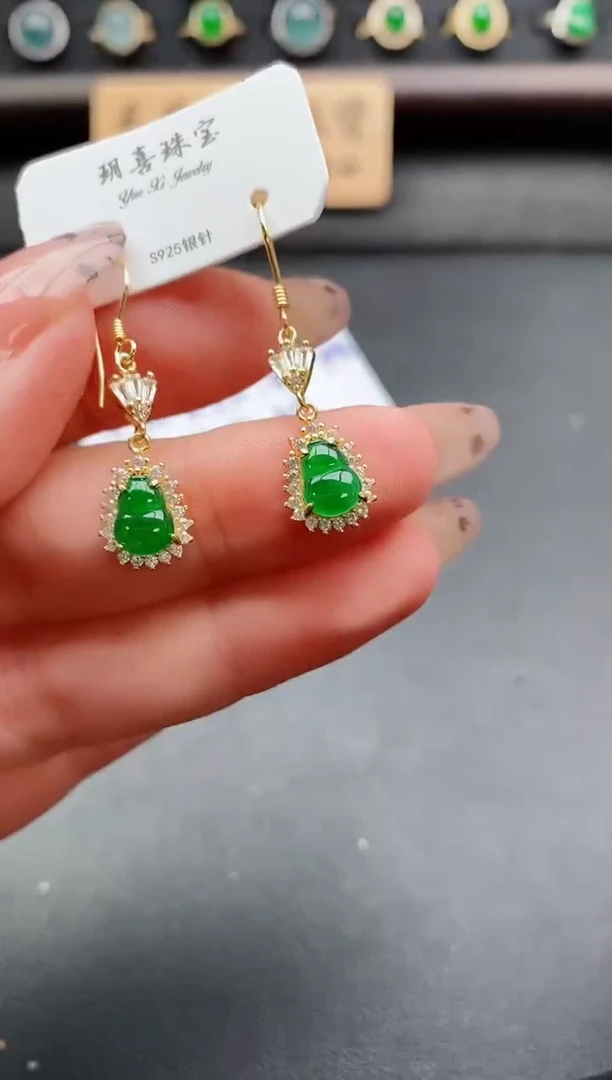 银S925镶嵌戒指翡翠1