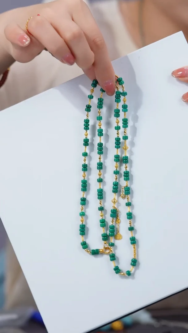 绿松石18K金镶嵌项链1