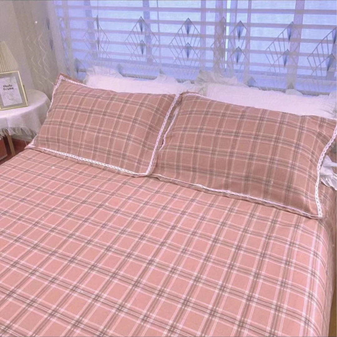 （福利）无印风全棉100棉床笠套件床笠三件套